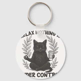 Relax Nothing Is Under Control Funny Sarcastic Cat Nyckelring