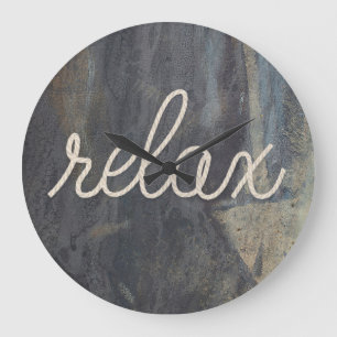 RELAX Rope Text på ston Stor Klocka