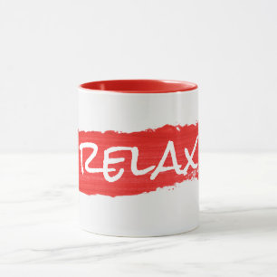 RELAX-text på röd färg Mugg