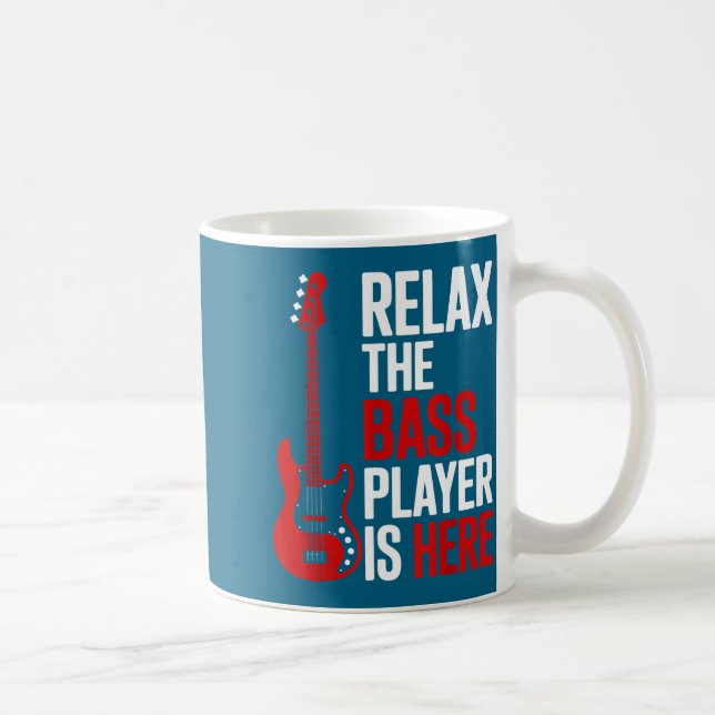 Relax The B Player Is Here Retro Guitar Musician F Kaffemugg (Höger)