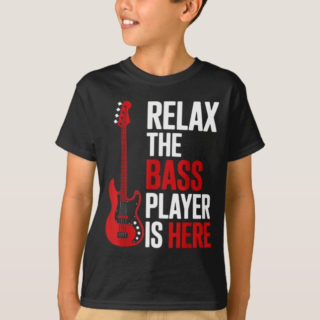 Relax The B Player Is Here Retro Guitar Musician F T Shirt (Framsida)