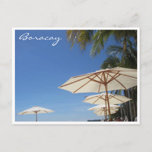 relaxerande boracay-paraplyer vykort