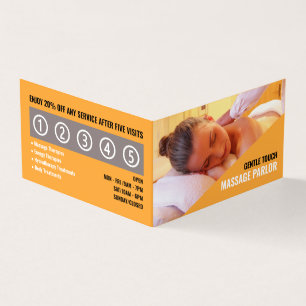 Relaxerande massage, massageterapeut Parlor Loyalt Visitkort
