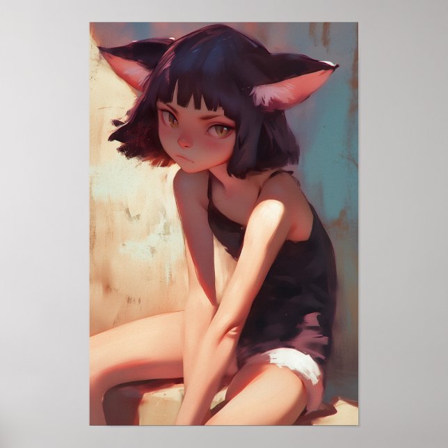 Relaxing Anthro Cat Poster (Framsidan)