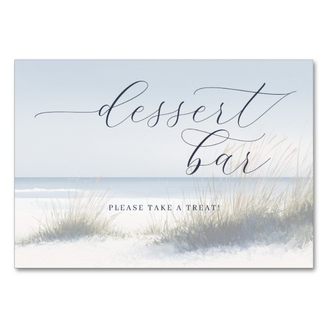 Relaxing Blue Beach Dessert Bar Sign Bordsnummer (Framsidan)