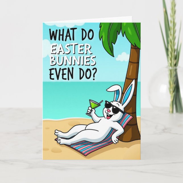 Relaxing Bunny Vacation Card Kort (Framsida)