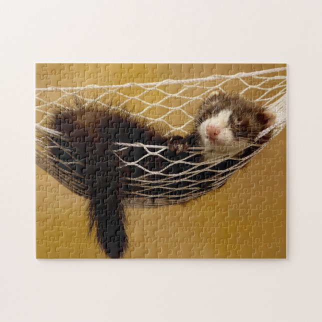 Relaxing Ferret, Jigszle Puzzle Pussel (Horisontell)