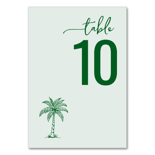 Relaxing Green Minimalist Table Sign Bordsnummer (Framsidan)