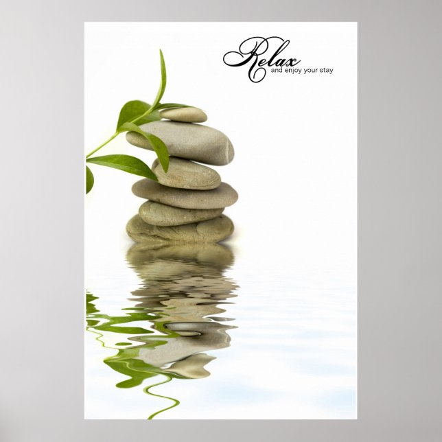 Relaxing Zen Stone Reflection Poster (Framsidan)