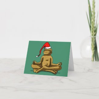 Relaxter Frosch zu Weihnachten Kort