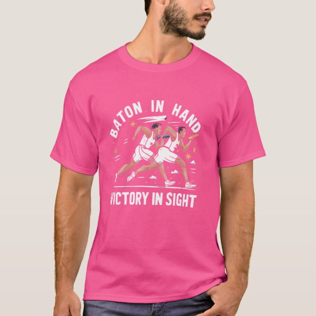 Relay Tävling Idrottsman Springer Track och Fält S T Shirt (Framsida)