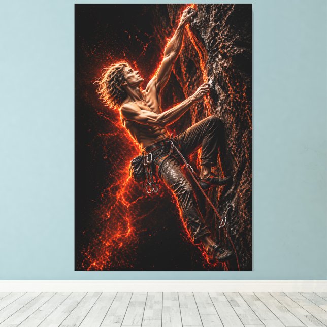 Relentless Ascent – Angelic Climber Power Canvastryck (Insitu (trägolv))