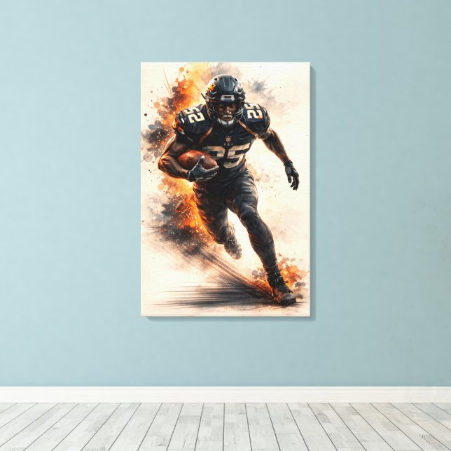 Relentless Rush – Power Football Canvastryck (Insitu (trägolv))