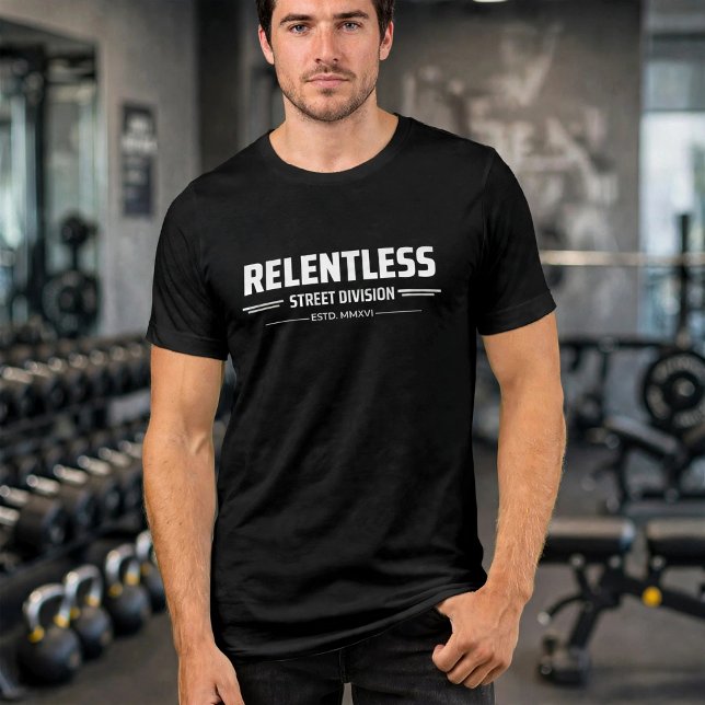 Relentless Street Division ESTD 2016 T Shirt (Relentless Street Division gym t-shirt for men black)