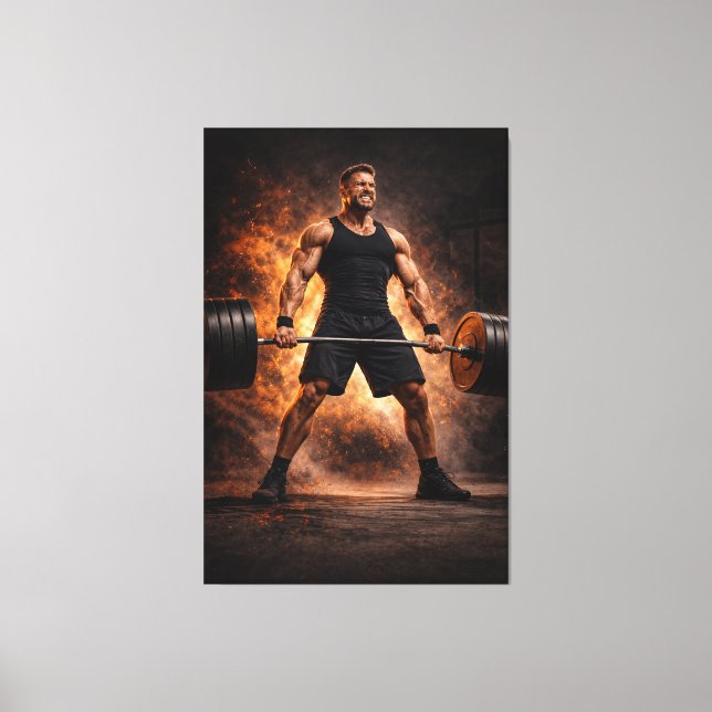 Relentless Strength – Heavy Deadlift Power Canvastryck (Framsida)