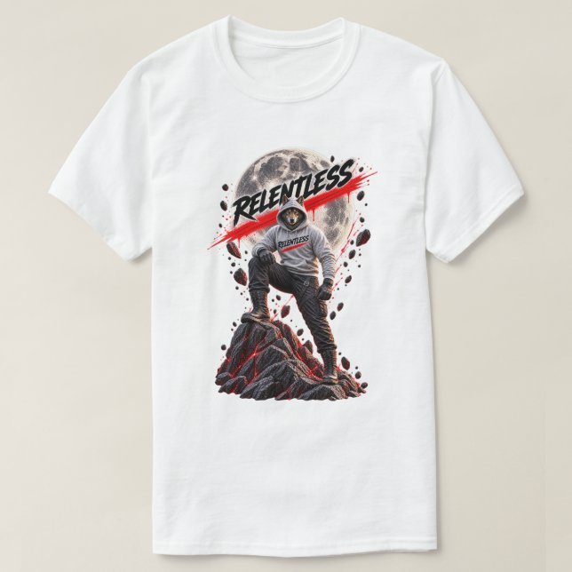 Relentless Wolf Mountain Adventure T-Shirt (Design framsida)