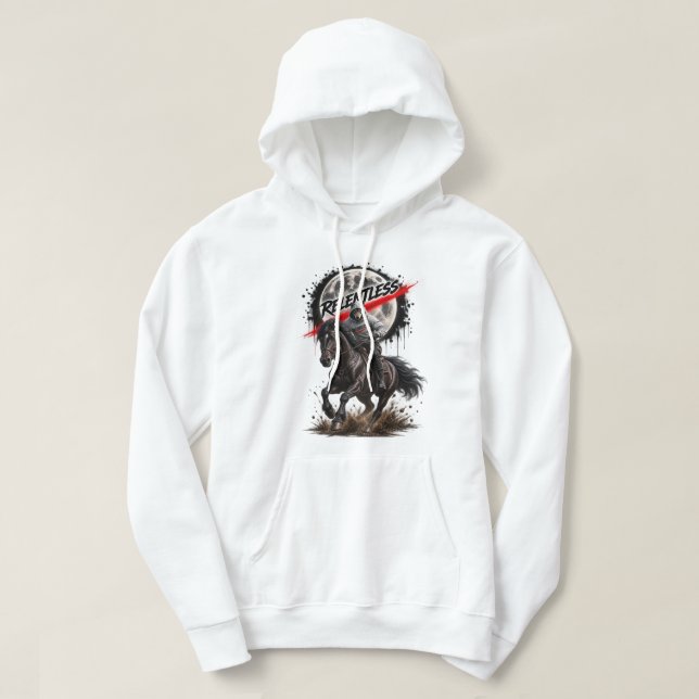 Relentless Wolf Off Road White Hoodie (Design framsida)