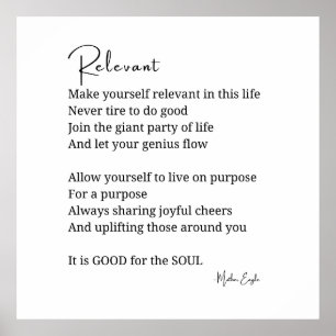 Relevant uppmuntrande inspirerande dikt poster