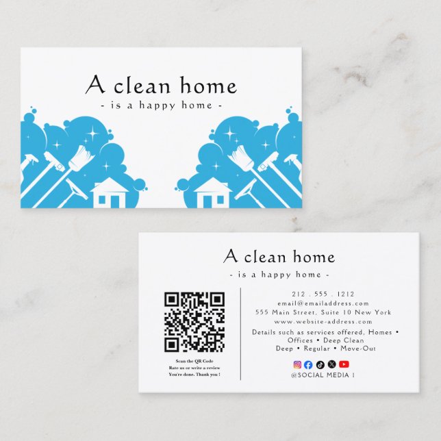 Reliable Cleaning Visitkort (Fram/baksida)
