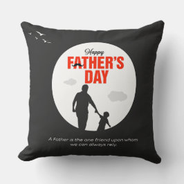 Reliable Friend Father and Son Silhouette Kudde