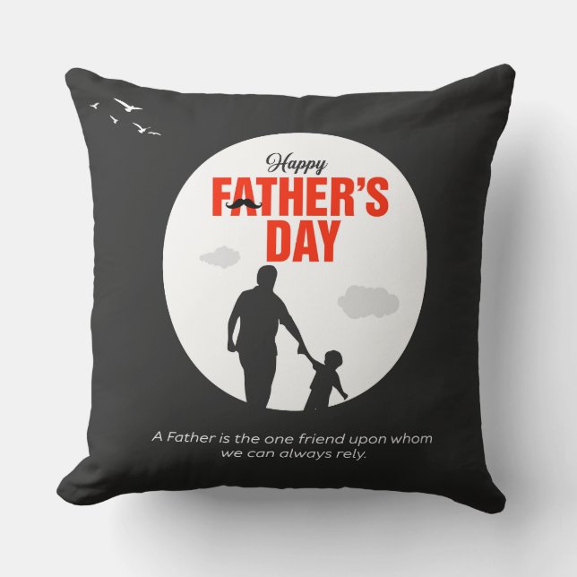 Reliable Friend Father and Son Silhouette Kudde (Framsida)