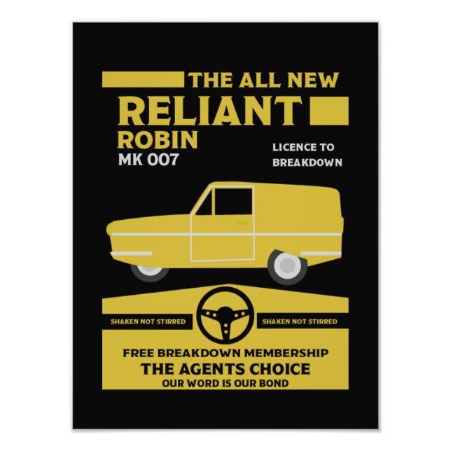 Reliant Robin Car Fototryck (Framsidan)