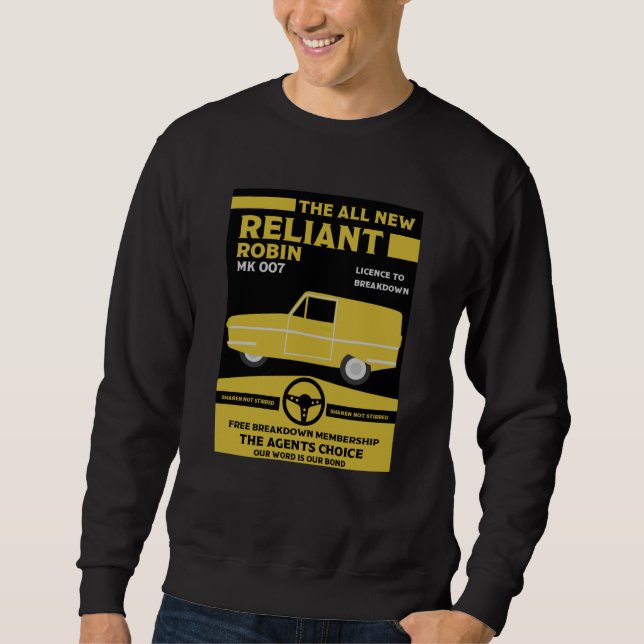 Reliant Robin Car Lång Ärmad Tröja (Framsida)