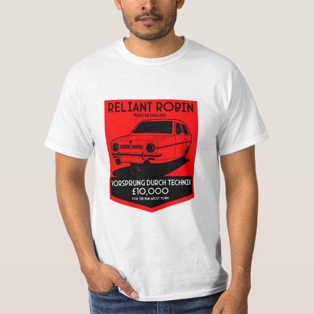 Reliant Robin Classic-bil T Shirt (Framsida)