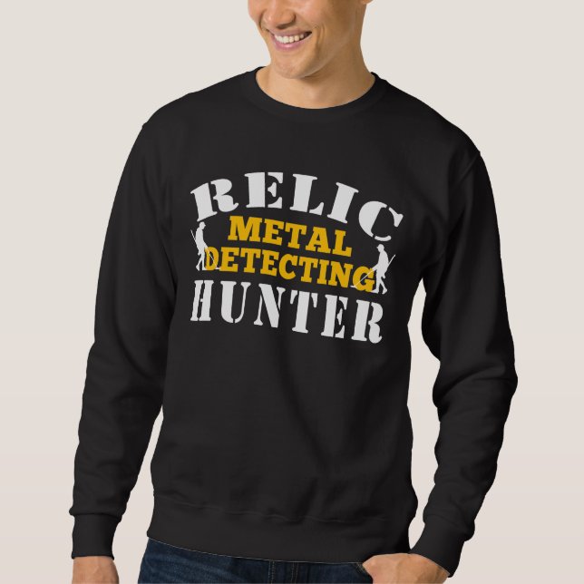 Relic Metall Identifying Hunter - Funny Treasure H Lång Ärmad Tröja (Framsida)