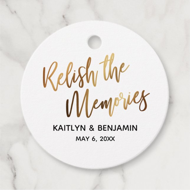 Relidera minnesmärkena, Guld Handwrite Typography Gåvor Etiketter (Framsida)