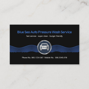 Relief Blue Vatten Vågar Car Tvättar Visitkort