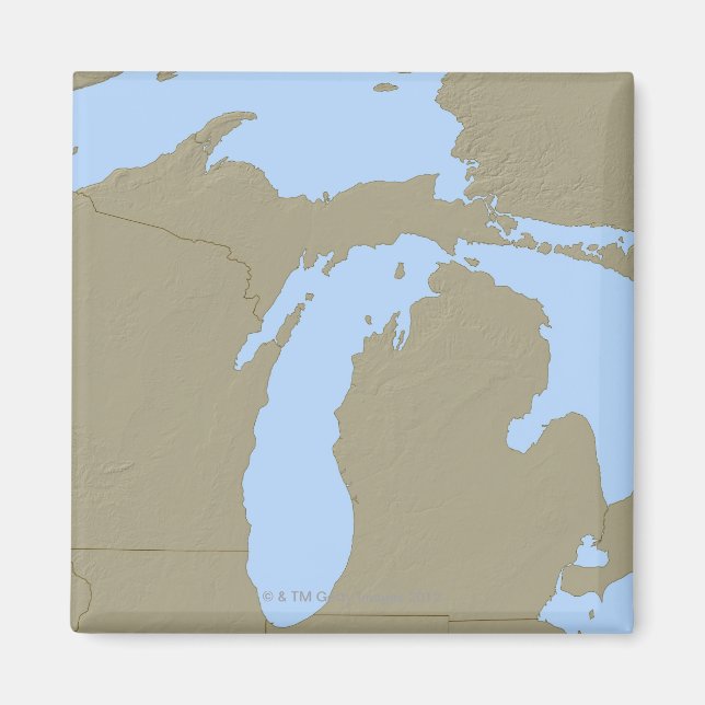 Relief Karta från Michigan Magnet (Framsidan)