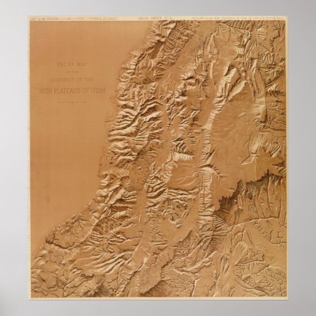 Relief karta i Utah Poster (Framsidan)