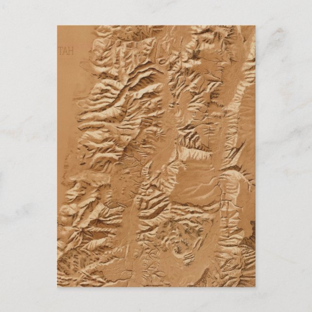 Relief karta i Utah Vykort (Framsida)