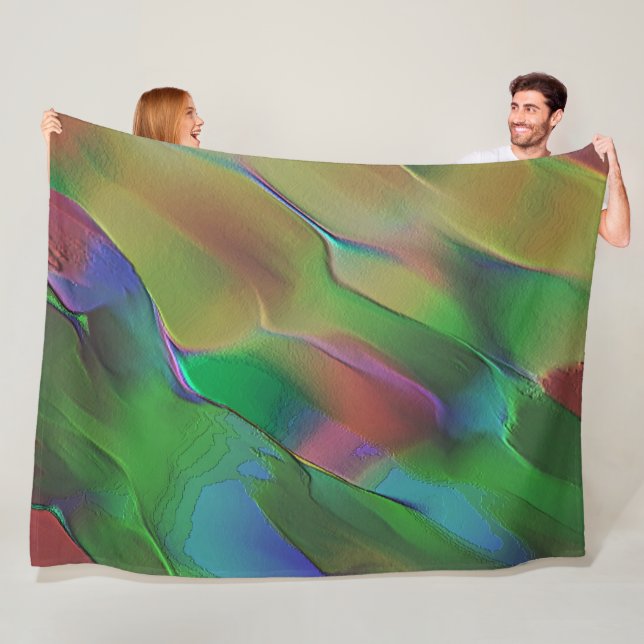 Relief med dominans av grönt och matta gult fleecefilt (På plats)