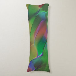 Relief med dominerande gult och grönt kroppskudde