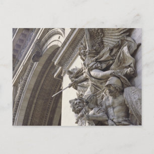 Relief skulpture on Arc de Triomphe in Paris Vykort