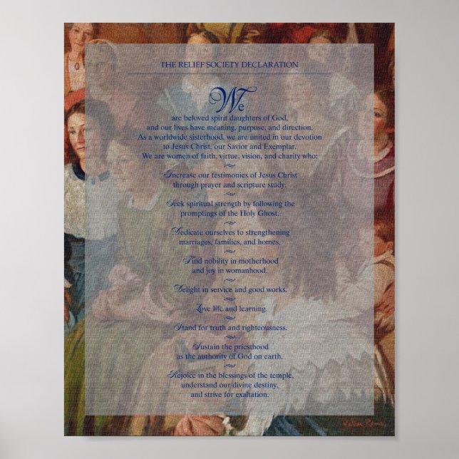 "Relief Society Declaration" Painting Sr Document Poster (Framsidan)