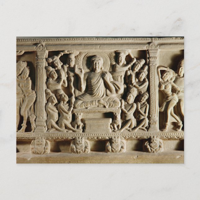Relief som föreläser en sittande Buddha Vykort (Framsida)
