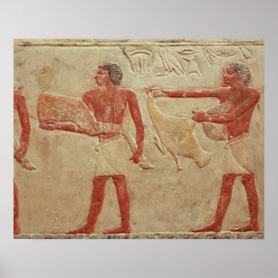 Relief som skildrar anställda poster