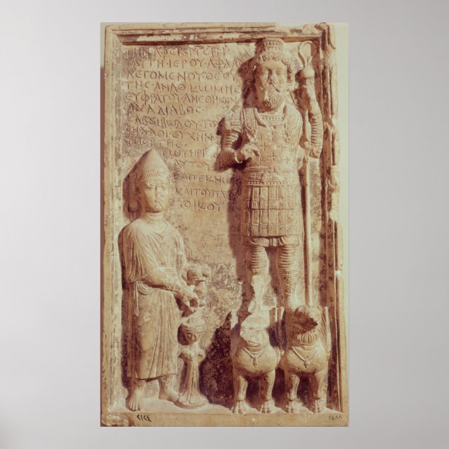 Relief som skildrar Aphlad, byns gud Poster (Framsidan)