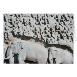 Relief som skildrar Arjunas penance Hälsningskort