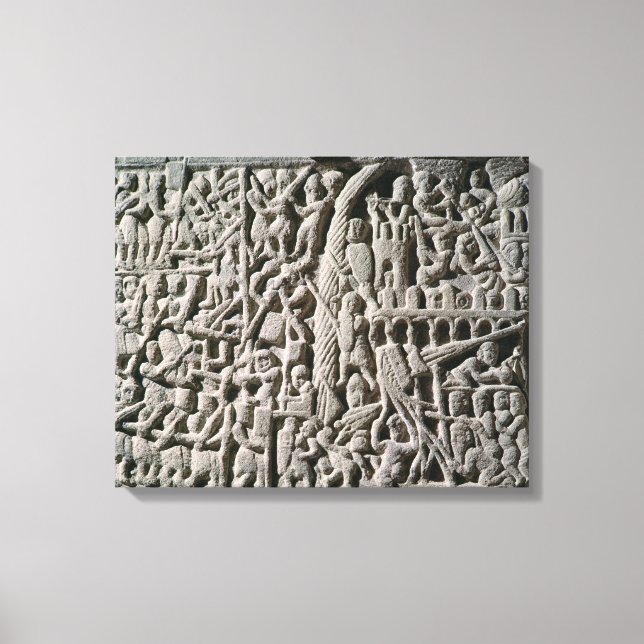 Relief som skildrar belägringen av Carcassonne Canvastryck (Framsida)