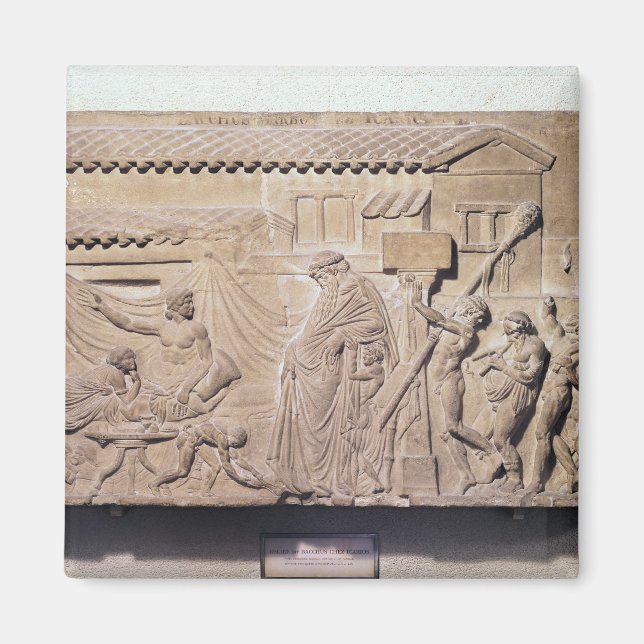 Relief som skildrar Dionysus hem Magnet (Framsidan)