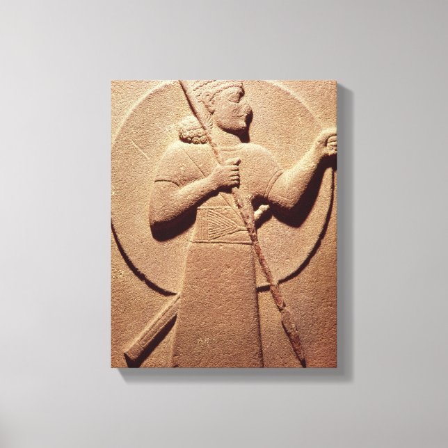 Relief som skildrar en Hittite-krigare Canvastryck (Framsida)