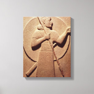 Relief som skildrar en Hittite-krigare Canvastryck