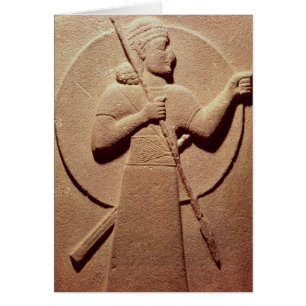 Relief som skildrar en Hittite-krigare Hälsningskort