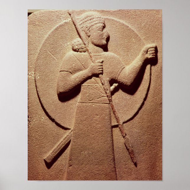 Relief som skildrar en Hittite-krigare Poster (Framsidan)