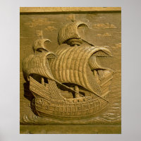 Relief som skildrar en venetiansk galleon