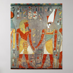 Relief som skildrar Horemheb före Horus Poster
